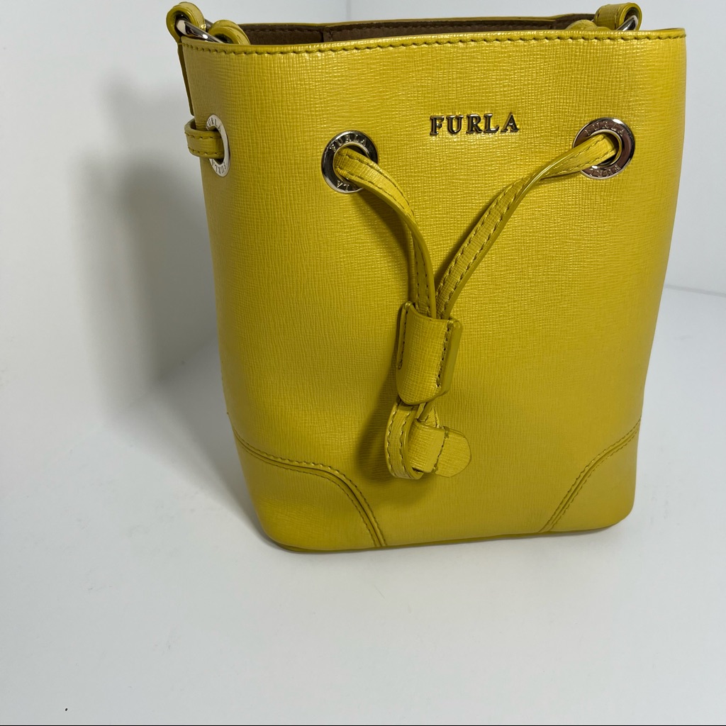 Furla Yellow Mini Bucket Bag